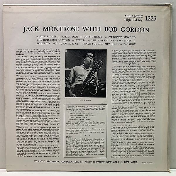 JACK MONTROSE / BOB GORDON / Arranged / Played / Composed (LP