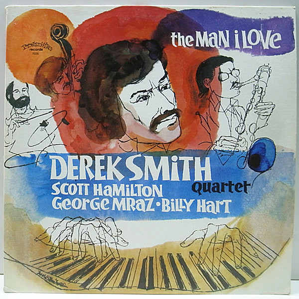 レコードメイン画像：DAVID STONE MARTIN(DSM)ジャケ 美盤 オリジナル DEREK SMITH QUARTET The Man I Love (Progressive) Scott Hamilton 他