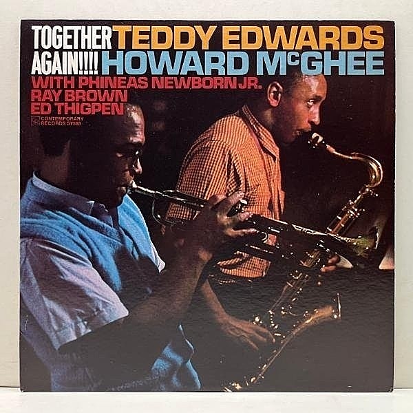 レコードメイン画像：良好!! STEREO US初期プレス TEDDY EDWARDS, HOWARD McGHEE Together Again! (Contemporary S7588) レーベル屈指の名盤