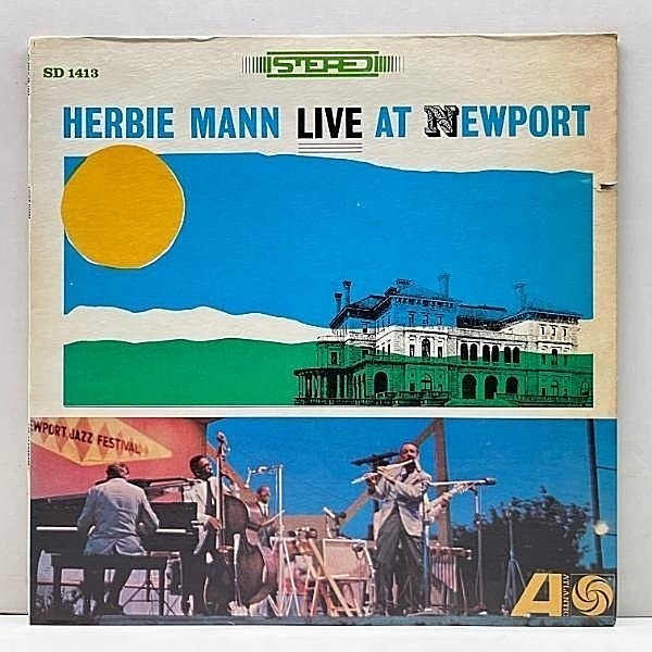 レコードメイン画像：美盤!! US 70sプレス HERBIE MANN Live At Newport (Atlantic SD 1413) Dave Pike, Don Friedman, Ben Tucker, Willie Bobo 超豪華なコンボ