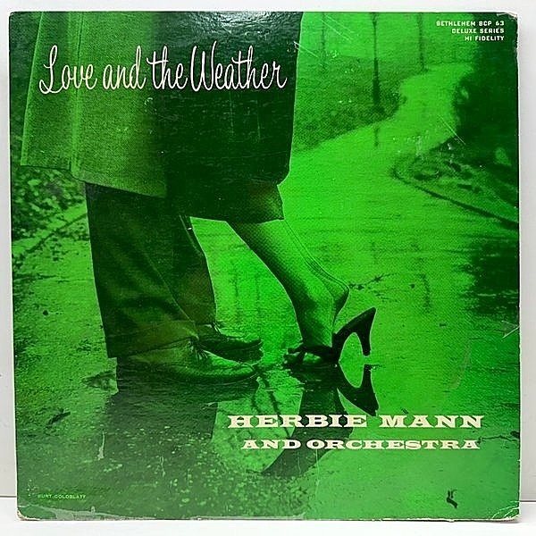 レコードメイン画像：★Burt Goldblatt 人気ジャケット★ FLAT リーフ USオリジナル HERBIE MANN Love And The Weather (Bethlehem BCP 63) ハービー・マン