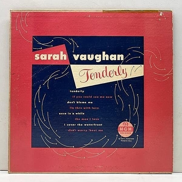 レコードメイン画像：Rare!! 10インチ USオリジナル SARAH VAUGHAN Tenderly (MGM E165) キャリア初期のノスタルジックで瑞々しい'51年発表作！サラ・ヴォーン