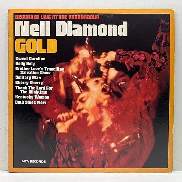 レコードメイン画像：【ハリウッドのナイトクラブでのLIVE実況録音】美盤!! US初期プレス NEIL DIAMOND Gold ('73 MCA) スリリングなノーザンソウルも収録