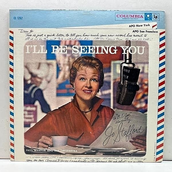 レコードメイン画像：極上美盤!! MONO 初版 6eye 深溝 USオリジナル JO STAFFORD I'll Be Seeing You ('59 Columbia) ジョー・スタッフォード 名盤 バラード集