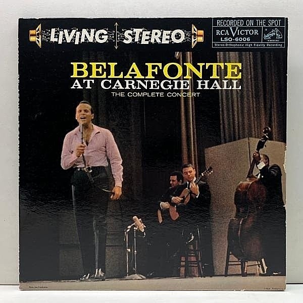 レコードメイン画像：良好!!【優秀録音 LIVING STEREO】高音質 USオリジナル HARRY BELAFONTE At Carnegie Hall ('59 RCA) 2LP 米 ニッパー犬 深溝 ステレオ