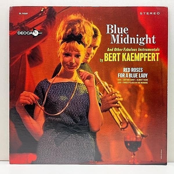 レコードメイン画像：良好品!! USオリジナル BERT KAEMPFERT Blue Midnight And Other Fabulous Instrumentals ('64 Decca) 味わい深いアレンジのインスト集！