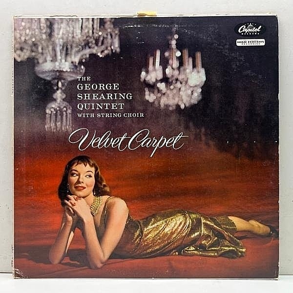 レコードメイン画像：良好盤!! MONO US初期プレス GEORGE SHEARING Velvet Carpet ('56 Capitol) シアリング流カクテルジャズの本命盤！美女ジャケット