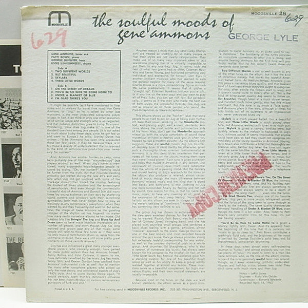 GENE AMMONS / The Soulful Moods Of (LP) / Moodsville | WAXPEND RECORDS