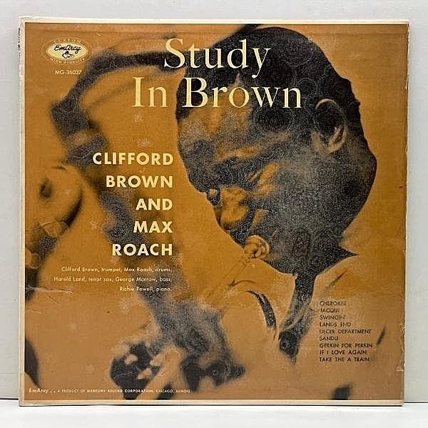 レコードメイン画像：美盤!! MONO 小太鼓 深溝 コーティング CLIFFORD BROWN And MAX ROACH Study In Brown (EmArcy MG 36037) US初期プレス LP モノラル