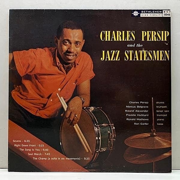 レコードメイン画像：美品 LP チャーリー・パーシップ 初リーダー作 CHARLIE PERSIP And The Jazz Statesmen (Bethlehem) w/ Freddie Hubbard, Ronnie Mathews