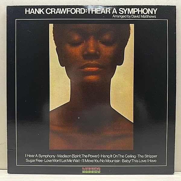 レコードメイン画像：美品!! MR刻印 USオリジナル HANK CRAWFORD I Hear A Symphony ('75 Kudu) Rare Groove, Modern Soul Disco 作品 ハンク・クロフォード