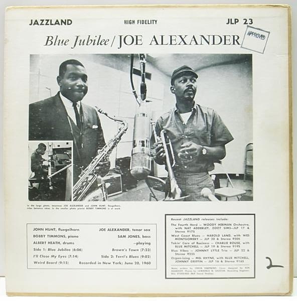 JOE ALEXANDER / Blue Jubilee (LP) / Jazzland | WAXPEND RECORDS