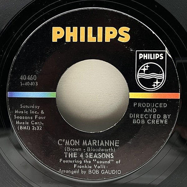 レコードメイン画像：モータウンビートを使い込んだ極上ガレージ！USオリジナル 7インチ FOUR SEASONS C'mon Marianne ('67 Philips) BOB CREWE prod. 45RPM