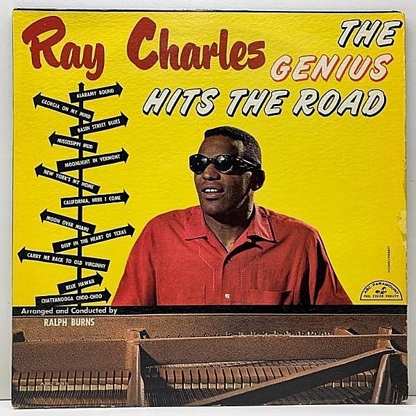 レコードメイン画像：【MONO, 1st AM-PAR】USオリジナル RAY CHARLES The Genius Hits The Road ('60 ABC 335) レイ・チャールズのスタンダード集！米モノラル