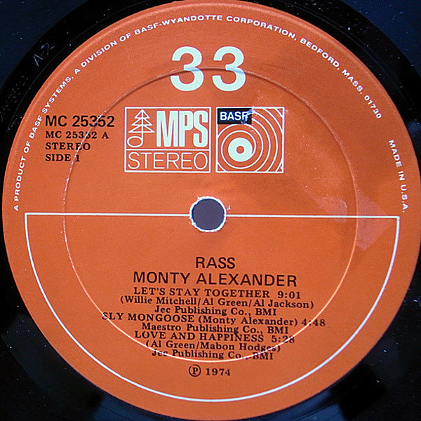 MONTY ALEXANDER / Rass! (LP) / MPS | WAXPEND RECORDS