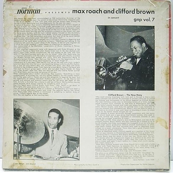 MAX ROACH / CLIFFORD BROWN / In Concert (10) / GNP | WAXPEND RECORDS