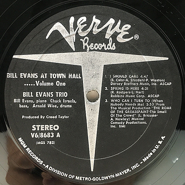 BILL EVANS / At Town Hall, Volume One (LP) / Verve | WAXPEND