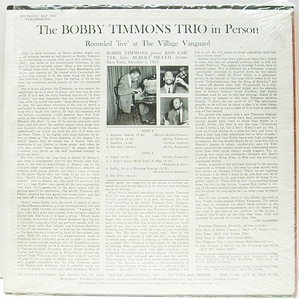 BOBBY TIMMONS / In Person (LP) / Riverside | WAXPEND RECORDS