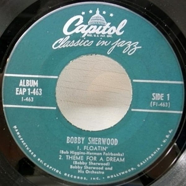 レコードメイン画像：レア SWING JAZZ!! EP MONOオリジ BOBBY SHERWOOD (capitol) 7