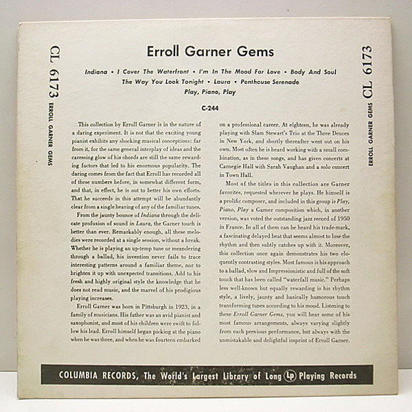 ERROLL GARNER / Erroll Garner Gems (10) / Columbia | WAXPEND RECORDS