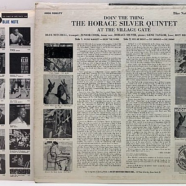 HORACE SILVER / Doin' The Thing - At The Village Gate (LP) / Blue