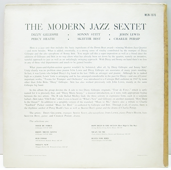 MODERN JAZZ SEXTET / DIZZY GILLESPIE / JOHN LEWIS / SONNY STITT