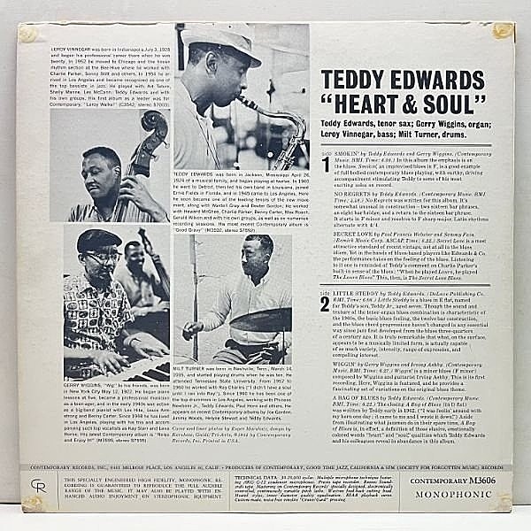 TEDDY EDWARDS / Heart & Soul (LP) / Contemporary | WAXPEND RECORDS