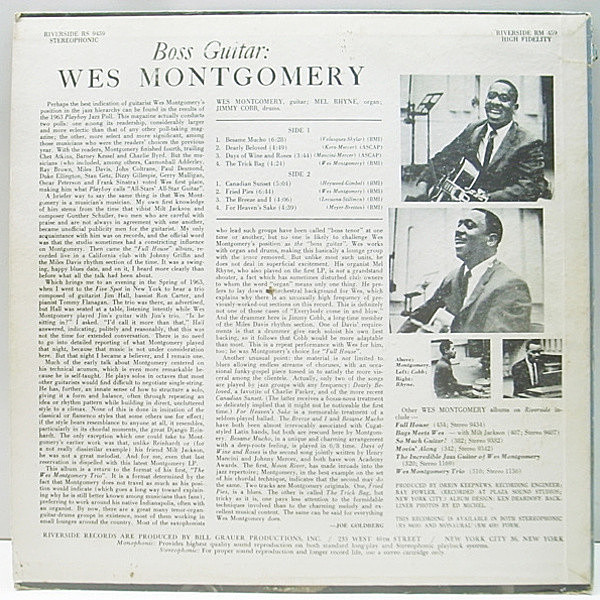 WES MONTGOMERY / Boss Guitar (LP) / Riverside | WAXPEND RECORDS