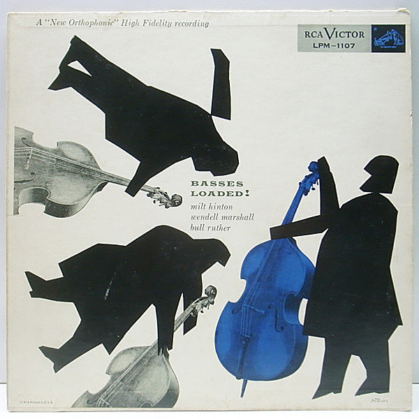 レコードメイン画像：良盤!! 初回ニッパー 銀文字 深溝 MONO オリジナル MILT HINTON / WENDELL MARSHALL / BULL RUTHER Basses Loaded ベーシスト各々のセット