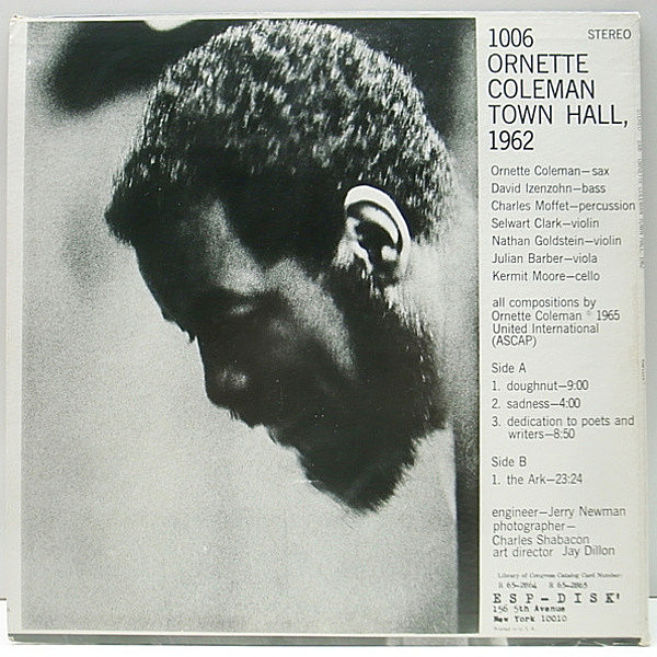 ORNETTE COLEMAN / Town Hall 1962 (LP) / ESP | WAXPEND RECORDS