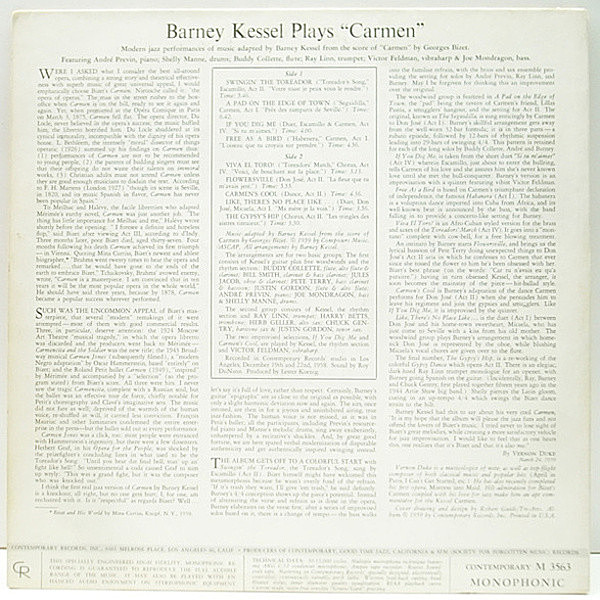 BARNEY KESSEL / Plays Carmen (LP) / Contemporary | WAXPEND RECORDS