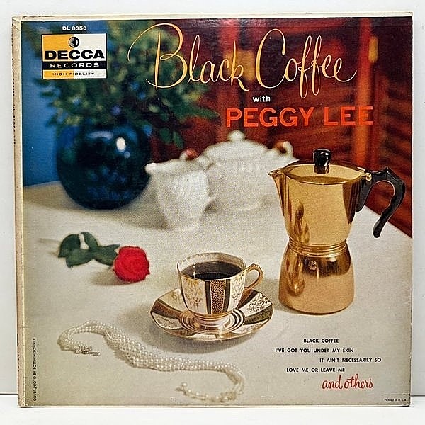 レコードメイン画像：良好!音質抜群! FLAT, MONO 深溝 USオリジナル PEGGY LEE Black Coffee ('56 Decca) ペギー・リー LP ヴォーカルファン必携の名盤