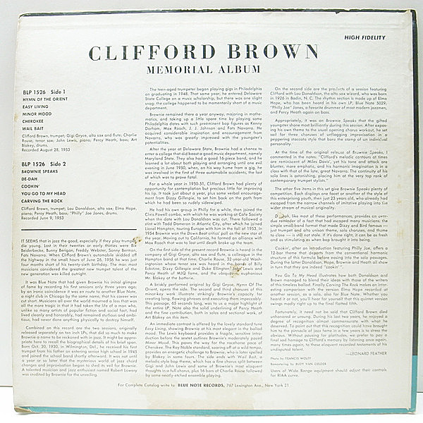 CLIFFORD BROWN / Memorial Album (LP) / Blue Note | WAXPEND RECORDS