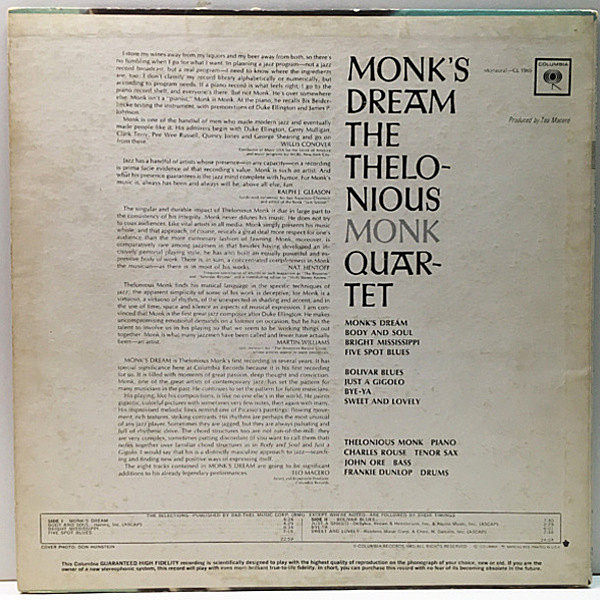 THELONIOUS MONK / Monk's Dream (LP) / Columbia | WAXPEND RECORDS