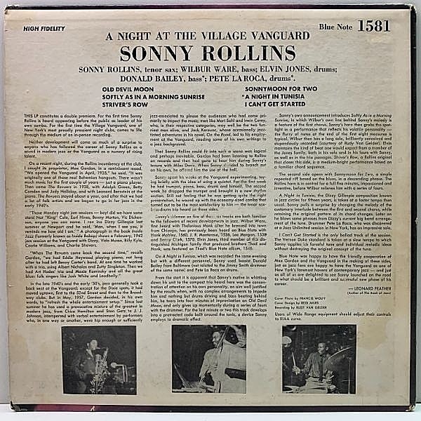 SONNY ROLLINS / A Night At The Village Vanguard (LP) / Blue Note