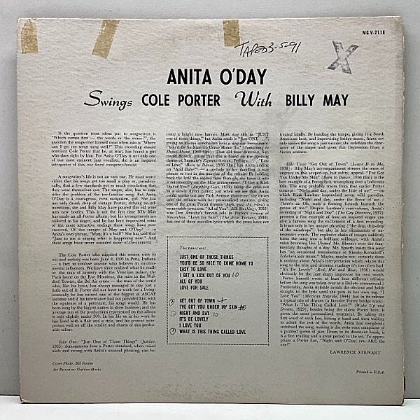 ANITA O'DAY / Swings Cole Porter (LP) / Verve | WAXPEND RECORDS