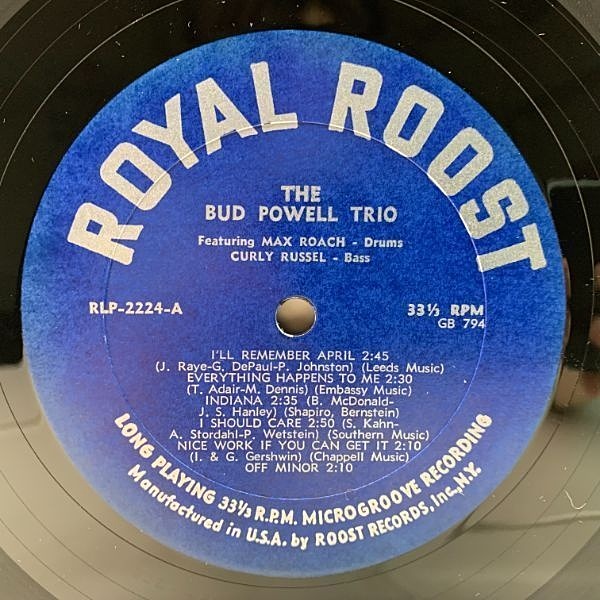 BUD POWELL / MAX ROACH / Bud (LP) / Royal Roost | WAXPEND RECORDS