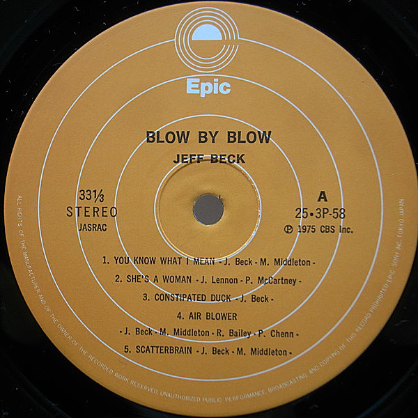 JEFF BECK / Blow By Blow (LP) / Epic | WAXPEND RECORDS