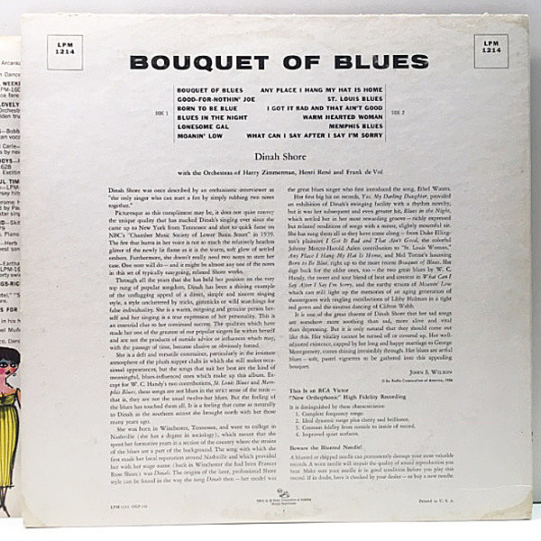 DINAH SHORE / Bouquet Of Blues (LP) / RCA Victor | WAXPEND RECORDS