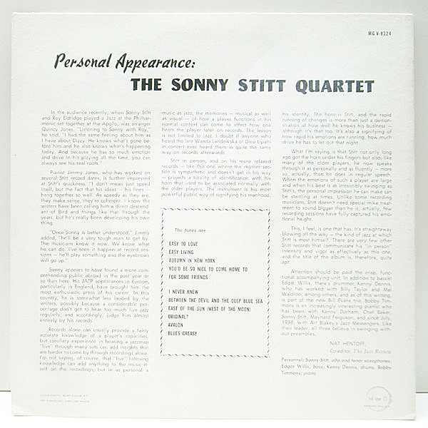 オリジナル盤 SonnyStitt/Personal Appearance www.avillsas.com