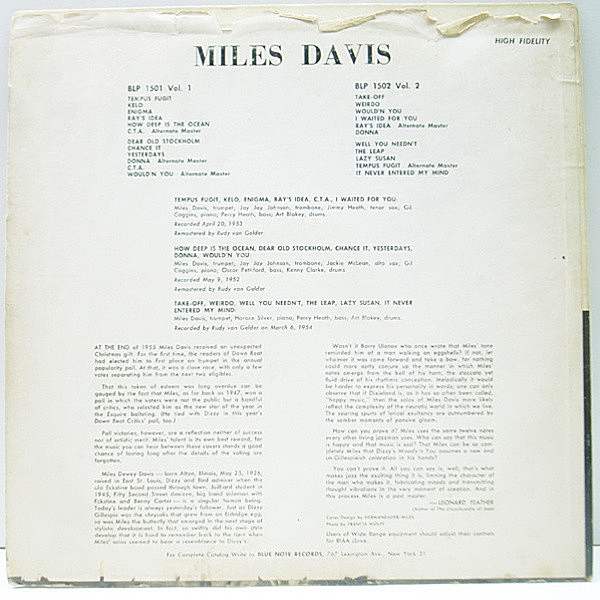 最新発見 1502 Note Blue / 2 Volume Davis Miles / マイルス