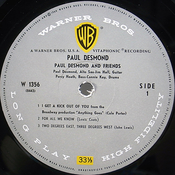 超希少！) ○即決LP Paul Desmond / First Place Again ws1356 j37599