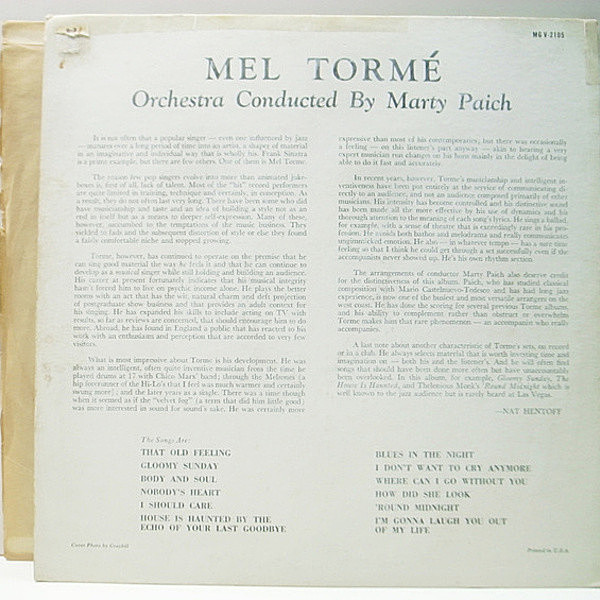 MEL TORME / Torme (LP) / Verve | WAXPEND RECORDS